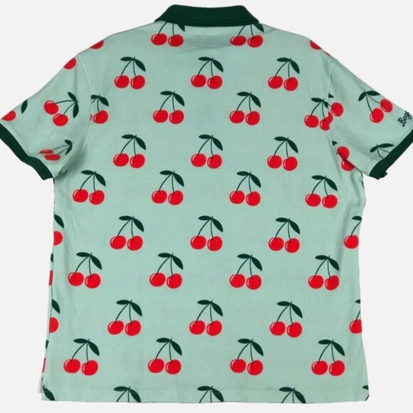 Bogey Boys x Macklemore Unisex Green Cherry Print Golf Polo - Size S Small - Picture 5 of 5